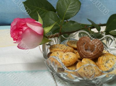 cookies heart and rose