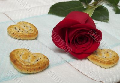 cookies heart and rose