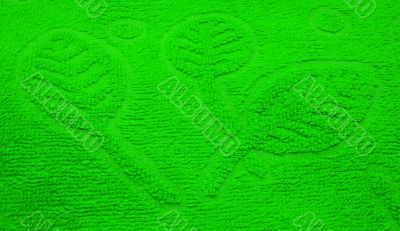 Green background.