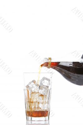 Poured soda in a glass