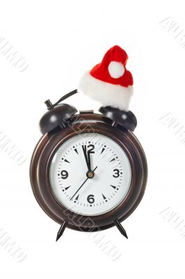 Clock with christmas hat