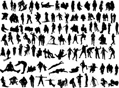 Silhouettes of the people