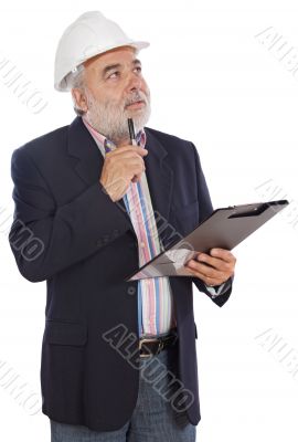 Engineer taking notes