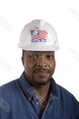 Construction Worker on White