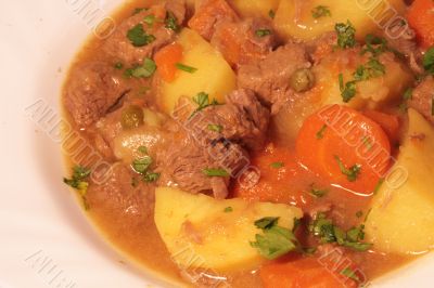 Hot and tasty beef stew