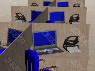 Office workplace. 3D image.