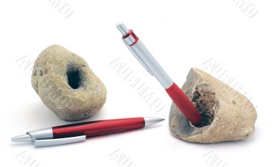Stone and plastic.