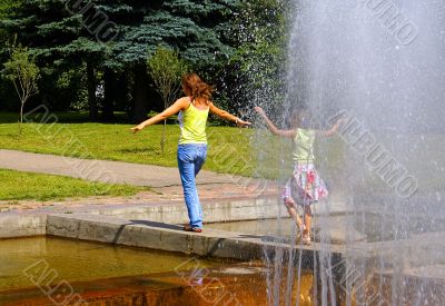 From a fountain.