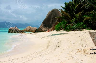 the island La Digue in the Seychelles