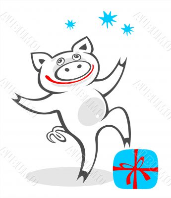 pig and gift
