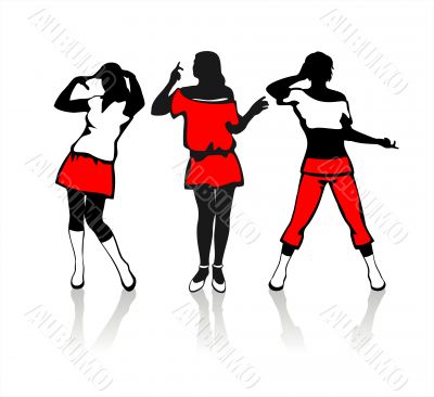 three female silhouettes