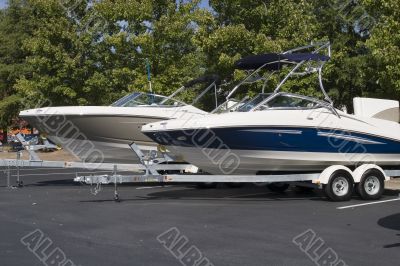 Two Boats on Trailers