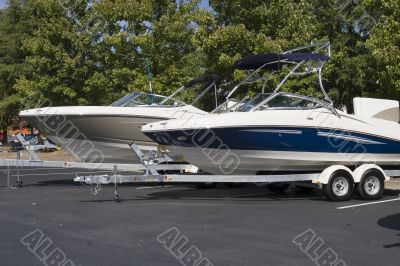 Two Boats on Trailers