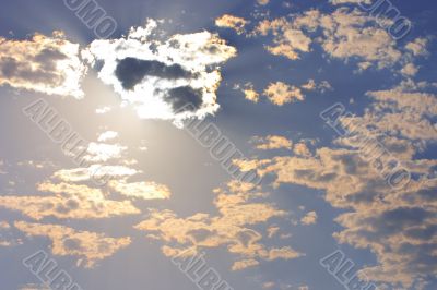 cloudy dark blue sky