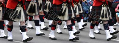 Kilted Bagpipe players