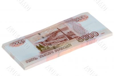 Five Thousand Roubles Bills Stacked