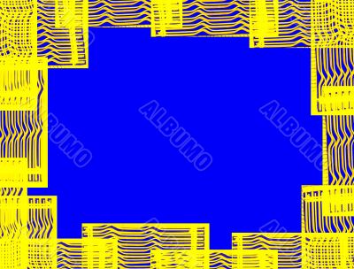 Blue background yellow border