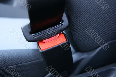 Fastened car seat belt