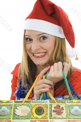 Beautiful woman with christmas decoration