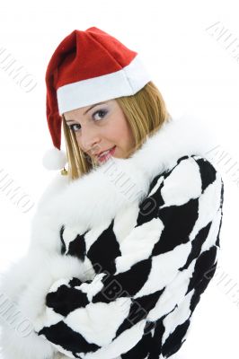 Beautiful woman with christmas decoration