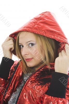 Beautiful woman with christmas decoration