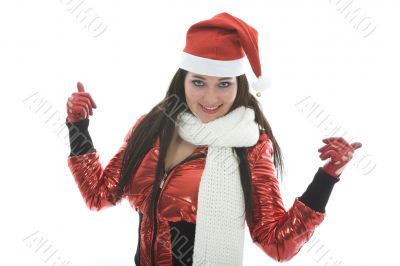 Beautiful woman with christmas decoration