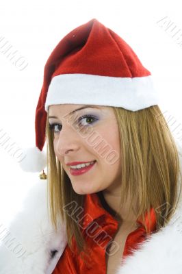 Beautiful woman with christmas decoration