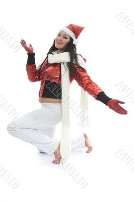 Beautiful woman with christmas decoration