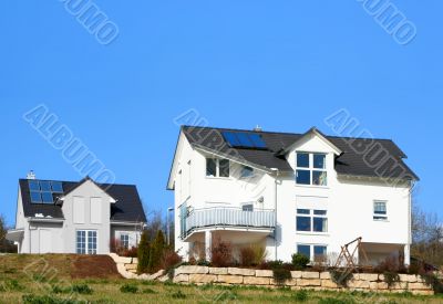 House with solar panels on the roof