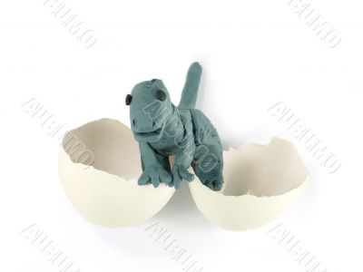 plasticine dinosaur and egg