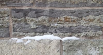 Snowy Stone Wall