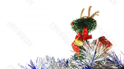 Christmas and New Year`s ornament with a deer