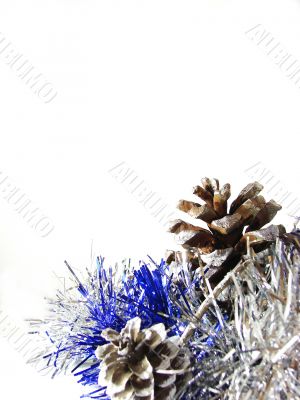 Christmas and New Year`s ornament with cones