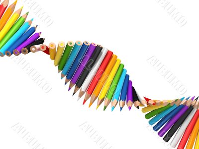 dna molecule of pencils