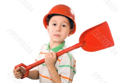 The boy in a helmet