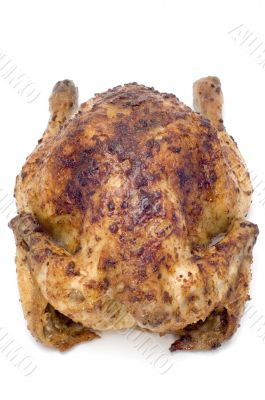 roast chicken on white