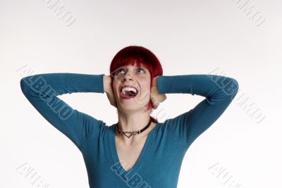 Woman cries