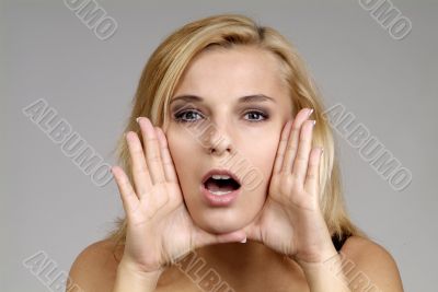woman cries