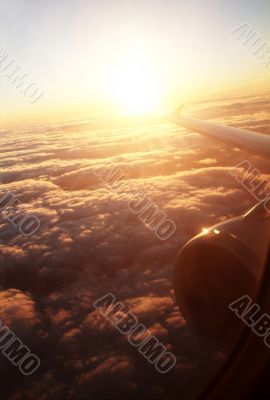 airplane sunrise