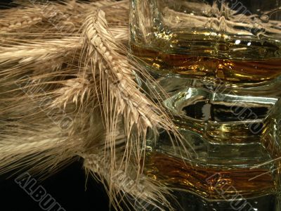 Scotch whisky and wheat ears