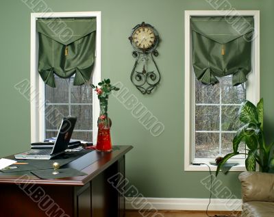 Interior of suburban house with draperies 4