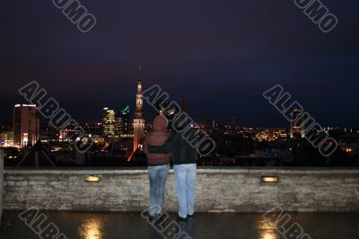 Couple in love in Tallinn, Estonia
