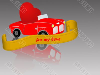 Red car with heart