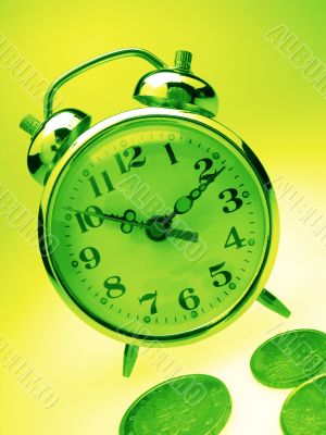 alarm clock and money