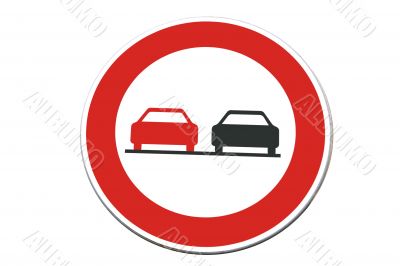 Traffic sign - two cars isolated on white