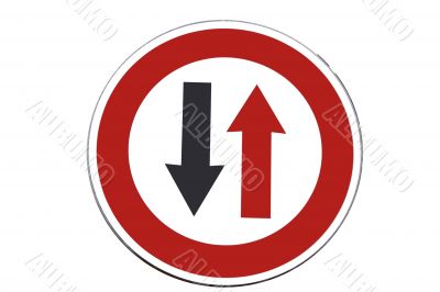 Traffic sign - one way only