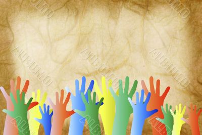 Hands in a crowd
