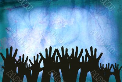Hands in a crowd