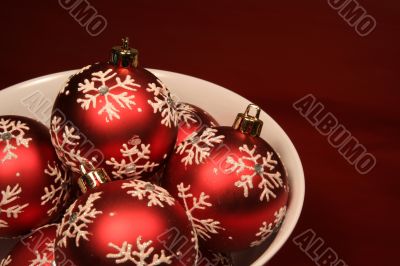 Bowl of Red Xmas Balls