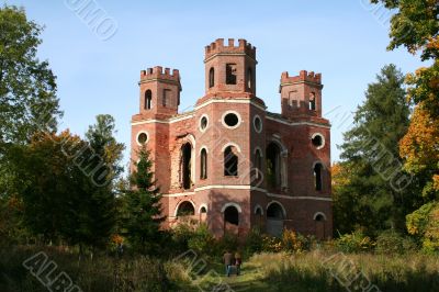 Colorful old autumn park